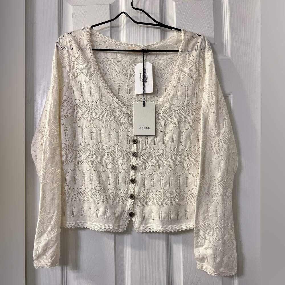 *Spell Siesta Pointelle Cardigan Daisy – Size Trade Only* - Picture 3 of 5